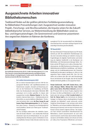 Vorschauseite 1: Ausgezeichnete Arbeiten innovativer Bibliotheksmenschen
