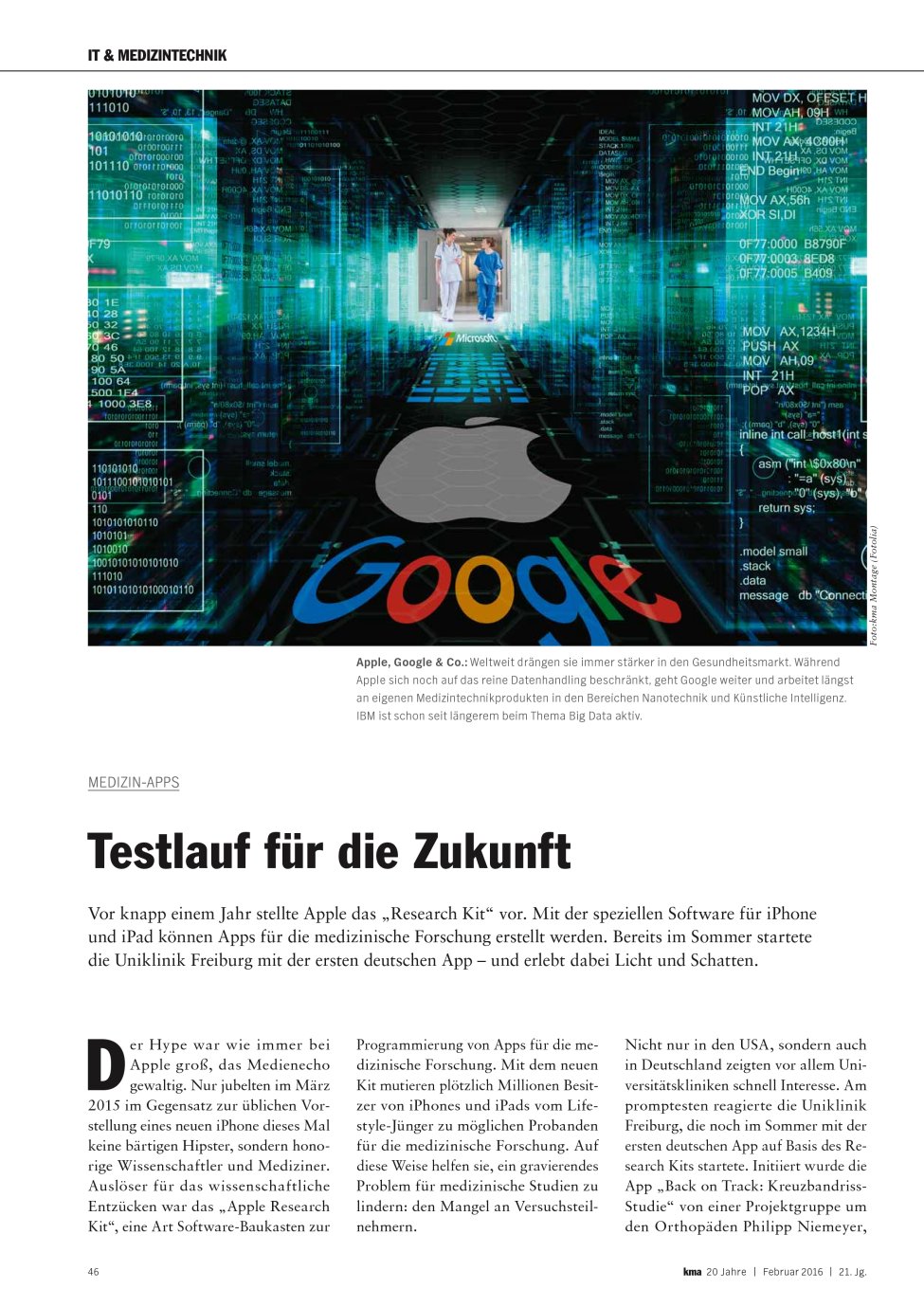 Vorschauseite 1: Testlauf für die Zukunft