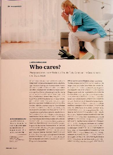 Vorschauseite 1: Who cares? Pflegepersonen in der Rolle als Double Duty Caregiver im Gesundheitsund Sozialwesen