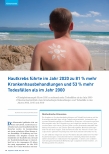 Vorschauseite 1: Hautkrebs führte im Jahr 2020 zu 81 % mehr Krankenhausbehandlungen und 53 % mehr Todesfällen als im Jahr 2000.