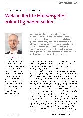 Vorschauseite 1: Welche Rechte Hinweisgeber zukünftig haben sollen.