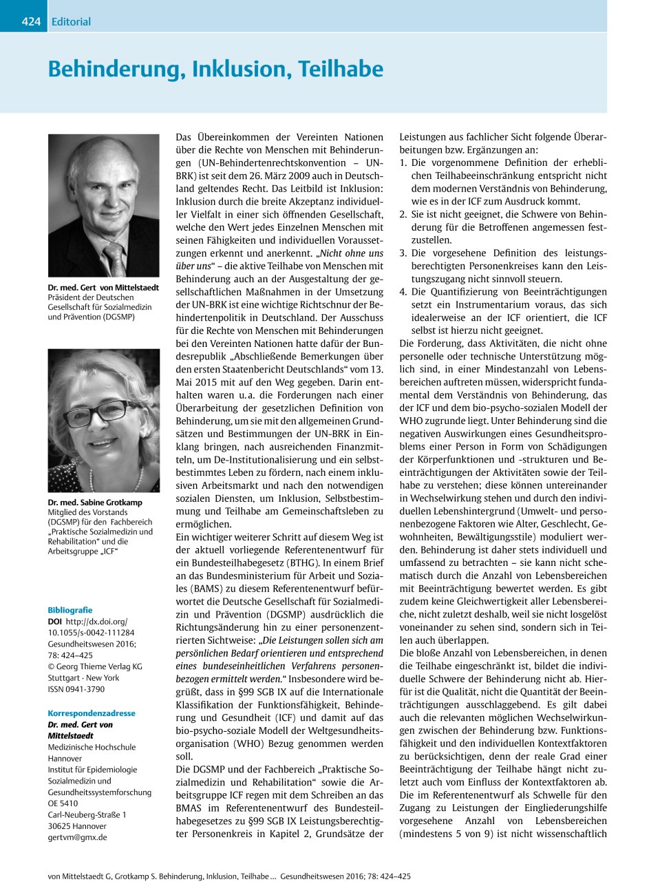 Vorschauseite 1: Behinderung, Inklusion, Teilhabe