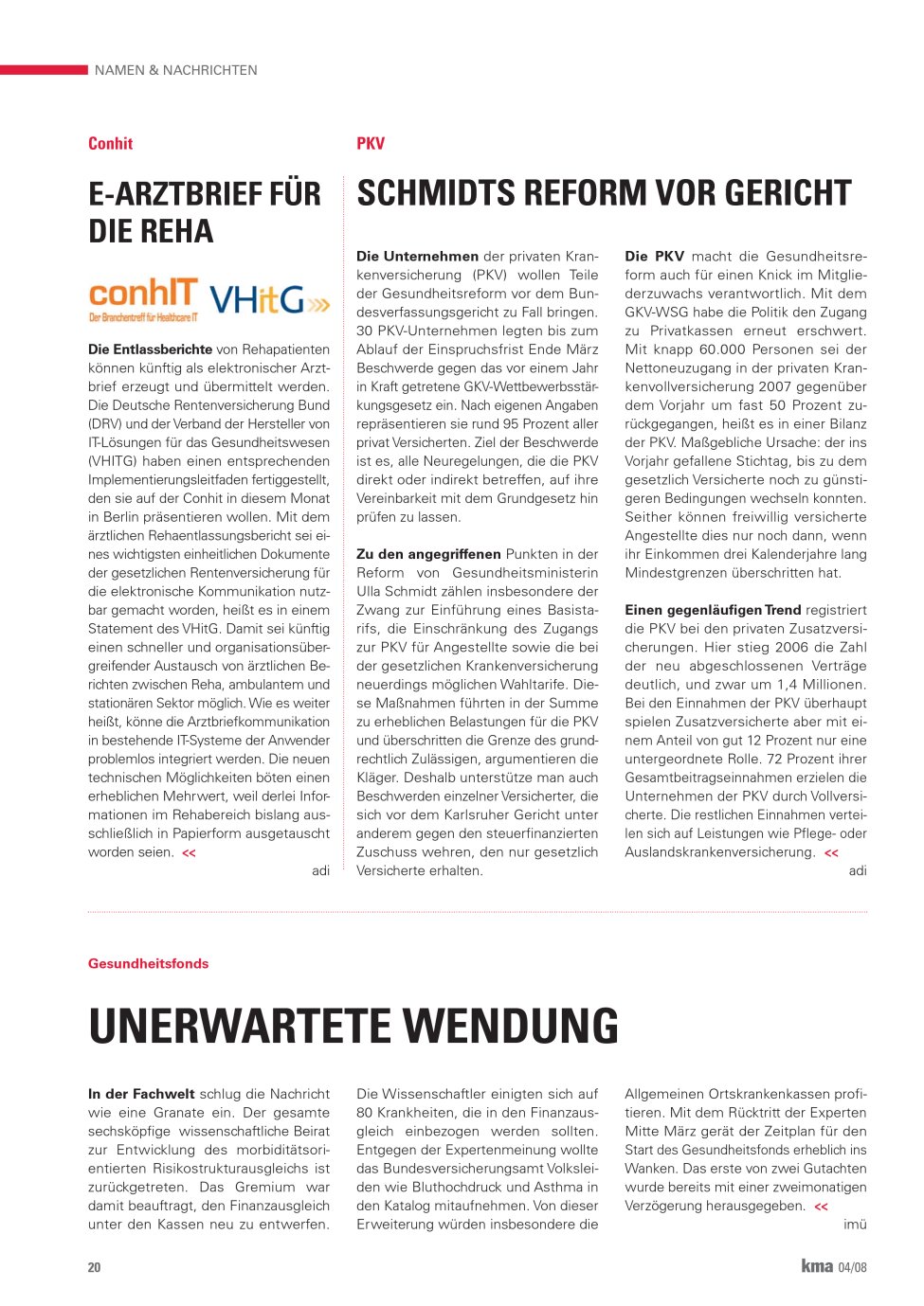 Vorschauseite 1: Schmidts Reform vor Gericht