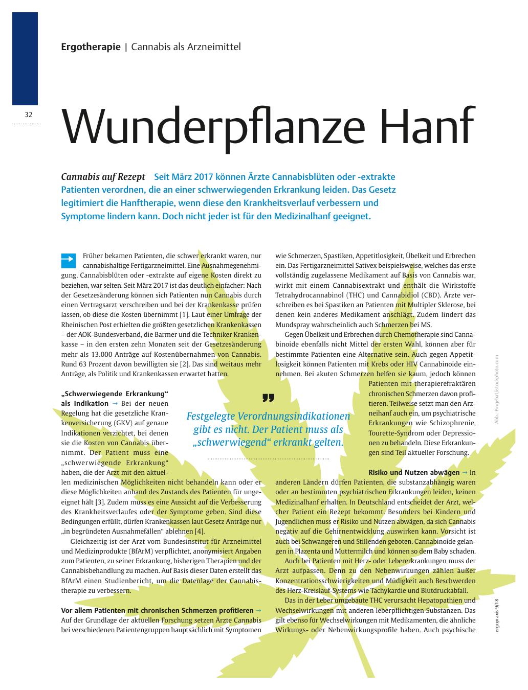 Vorschauseite 1: Cannabis auf Rezept ? Wunderpflanze Hanf
