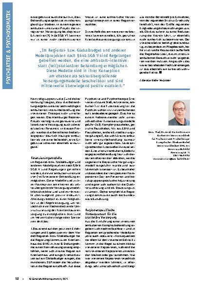 Vorschauseite 3: Wieviel ambulant ist möglich? Ambulante Intensivbehandlung in der Krankenhauspsychiatrie und -psychotherapie