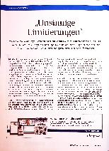 Vorschauseite 1: "Unsinnige Limitierungen"