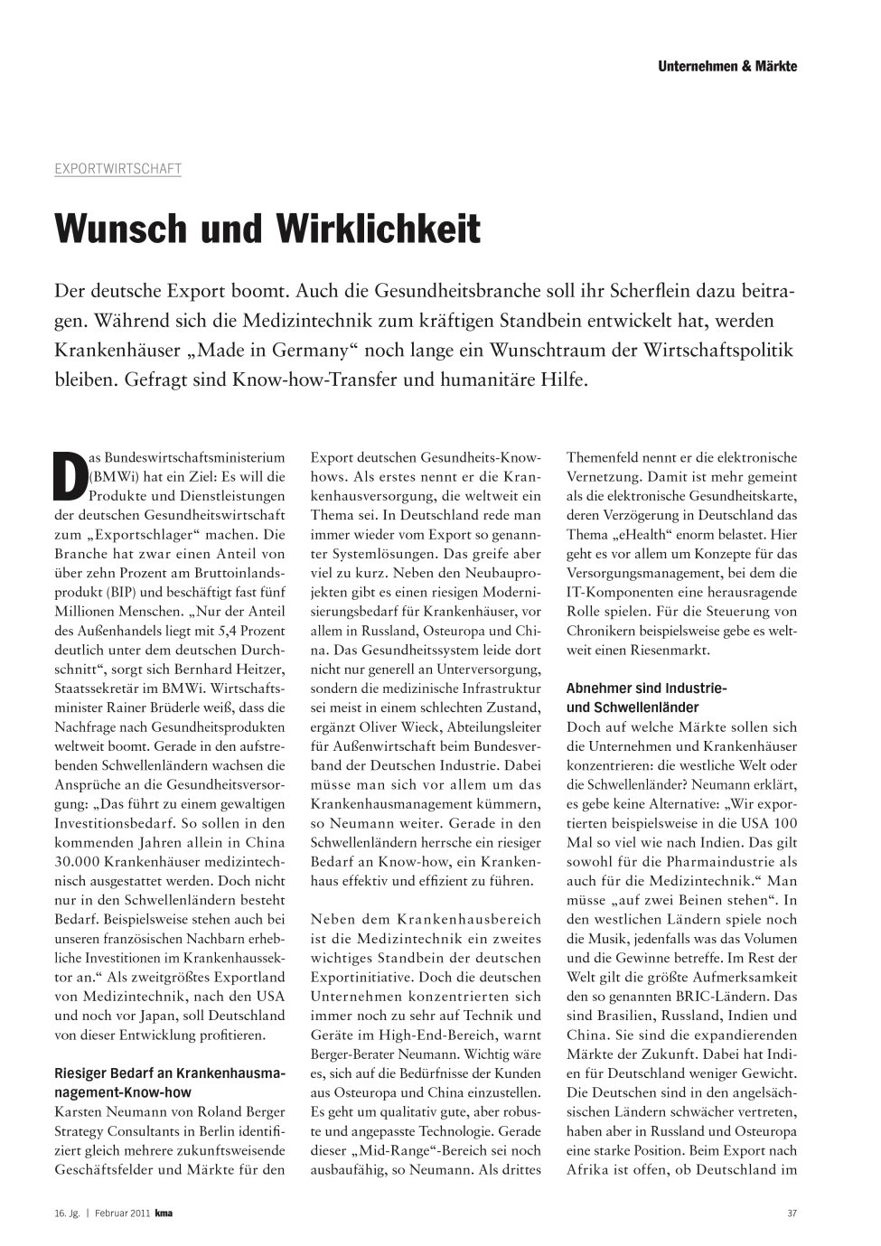 Vorschauseite 1: Wunsch und Wirklichkeit