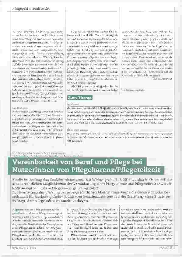 Vorschauseite 3: Leistungen aus der Pensionsversicherung bei Arbeitsunfähigkeit in Pflegeberufen
