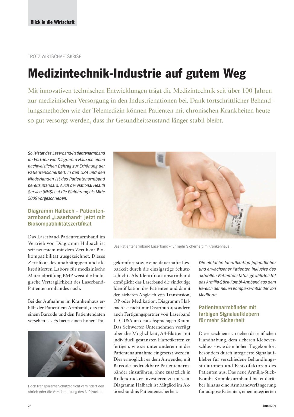 Vorschauseite 1: Medizintechnik-Industrie auf gutem Weg