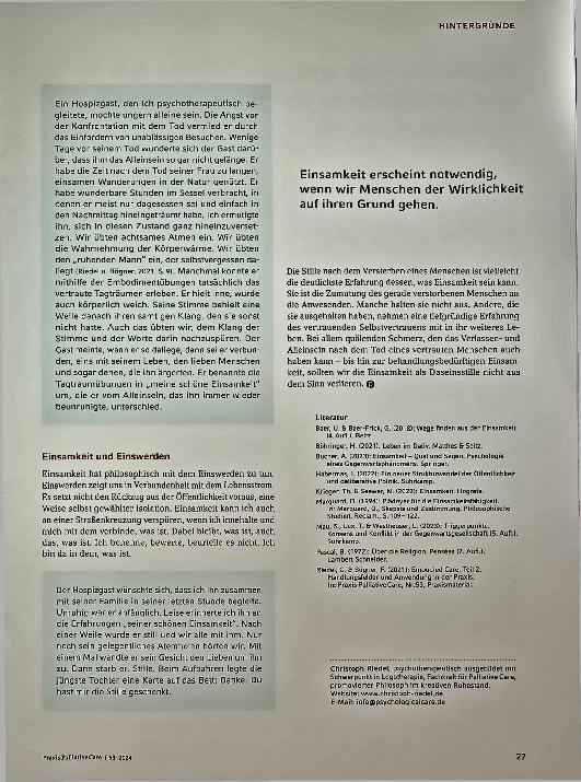 Vorschauseite 6: Einsamkeitsfähigkeit Konstruktives Alleinsein, quälende Einsamkeit und die Stille nach dem Sterben