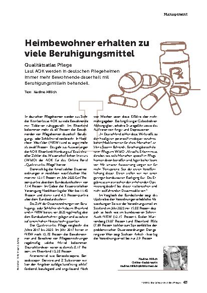 Vorschauseite 1: Heimbewohner erhalten zu viele Beruhigungsmittel