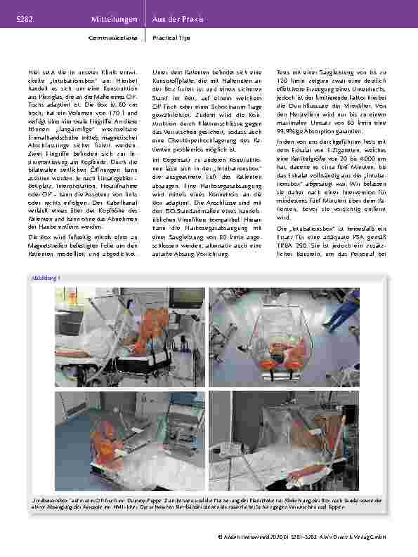 Vorschauseite 2: Unter der „Haube“ Zusätzliche Schutzmaßnahmen bei der Intubation von COVID-19-Patienten