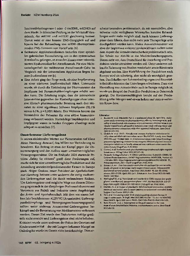 Vorschauseite 4: NZZ Hamburg 2024 Pharmazeutisch-onkologischer Fachkongress