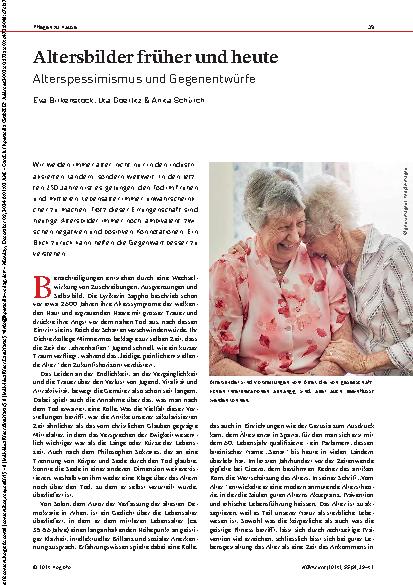 Vorschauseite 1: Altersbilder früher und heute: Alterspessimismus und Gegenentwürfe
