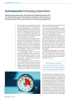 Vorschauseite 1: Schiedsstelle frühzeitig einbeziehen