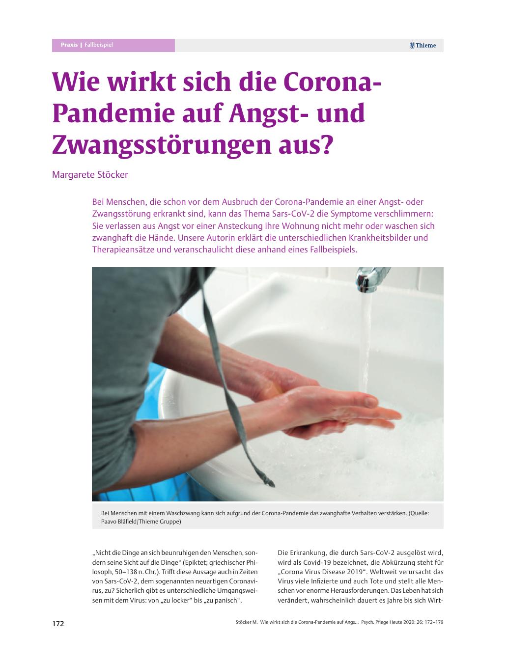 Vorschauseite 1: Wie wirkt sich die Corona-Pandemie auf Angstund Zwangsstörungen aus?
