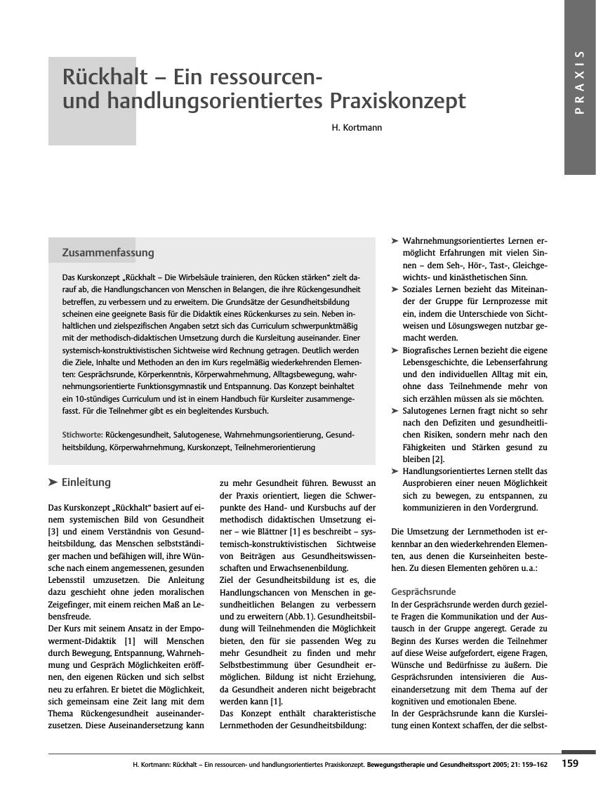 Vorschauseite 1: Rückhalt - Ein ressourcenund handlungsorientiertes Praxiskonzept