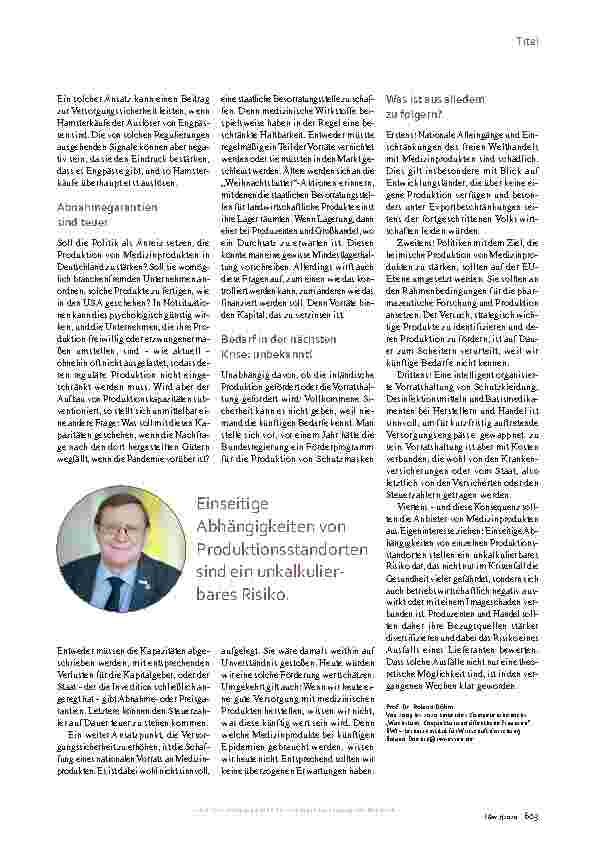 Vorschauseite 2: Ökonomie und Krisenprävention: Was die Politik tun kann
