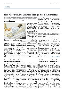 Vorschauseite 1: Fast 35 Prozent der Einweisungen potenziell vermeidbar.