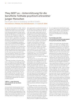 Vorschauseite 1: They NEET us – Unterstützung für die berufliche Teilhabe psychisch erkrankter junger Menschen