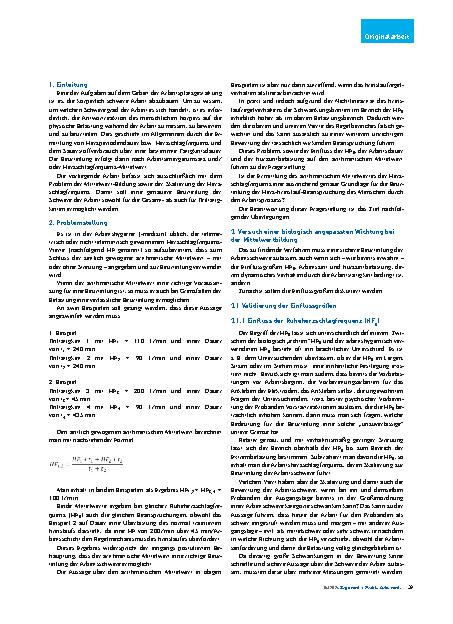 Vorschauseite 2: Eine Methode zur biologisch angepassten Beurteilung der Herzfrequenz unter Arbeitsbelastung.