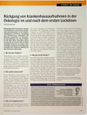 Vorschauseite 1: Rückgang von Krankenhausaufnahmen in der Onkologie im und nach dem ersten Lockdown