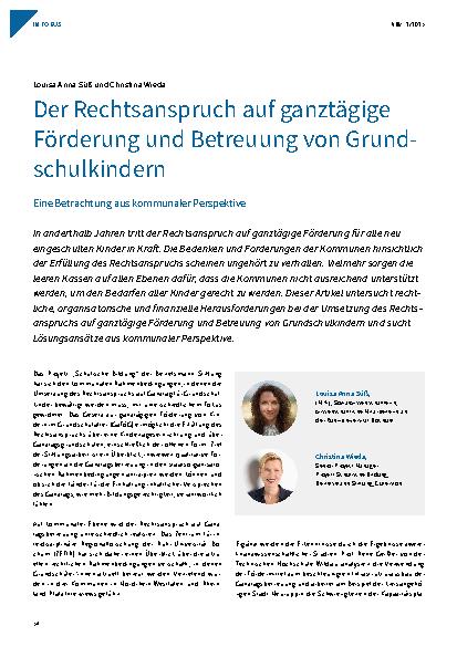 Vorschauseite 1: Der Rechtsanspruch auf ganztägige Förderung und Betreuung von Grundschulkindern