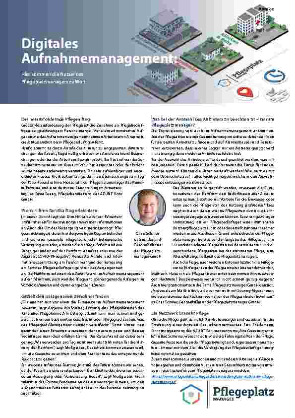 Vorschauseite 1: Digitales Aufnahmemanagement:
