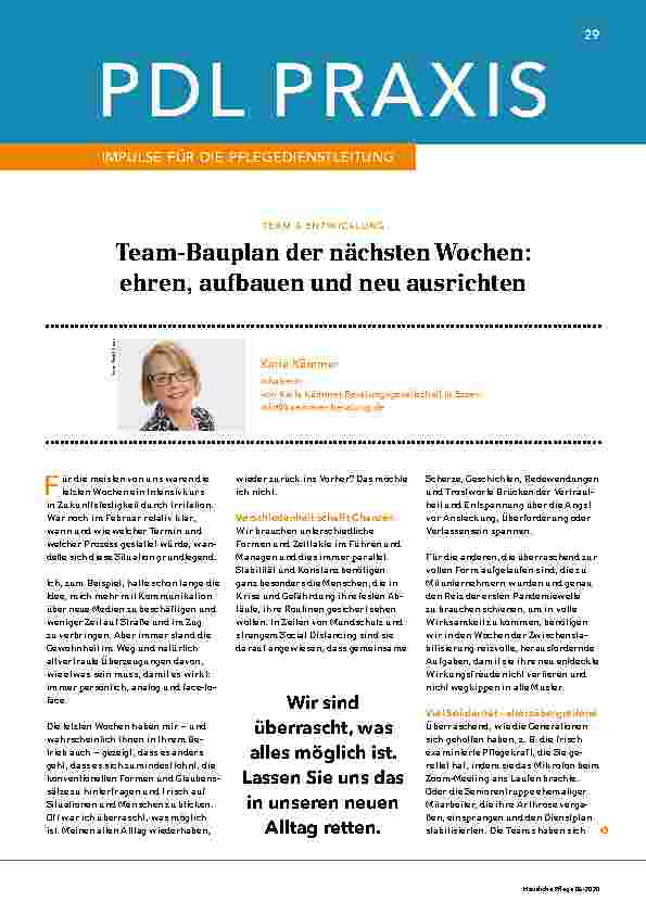 Vorschauseite 1: Team-Bauplan der nächsten Wochen: ehren, aufbauen und neu ausrichten