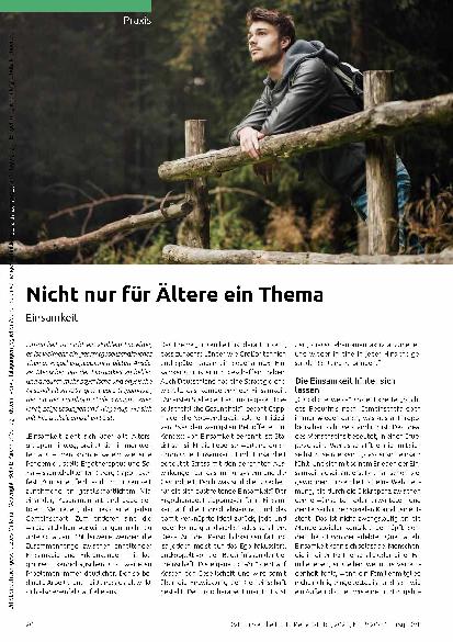 Vorschauseite 1: Nicht nur für Ältere ein Thema Einsamkeit
