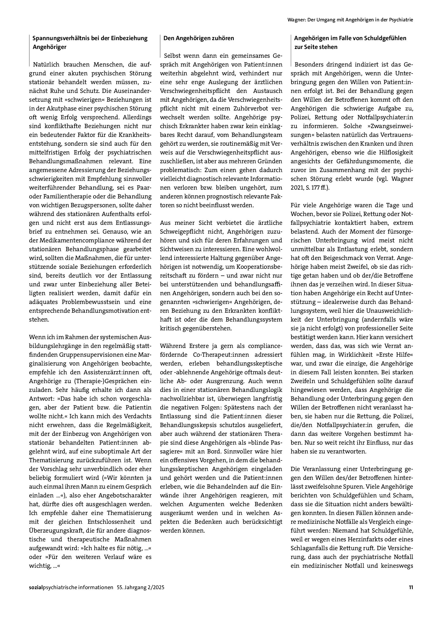Vorschauseite 2: Der Umgang mit Angehörigen in der Psychiatrie