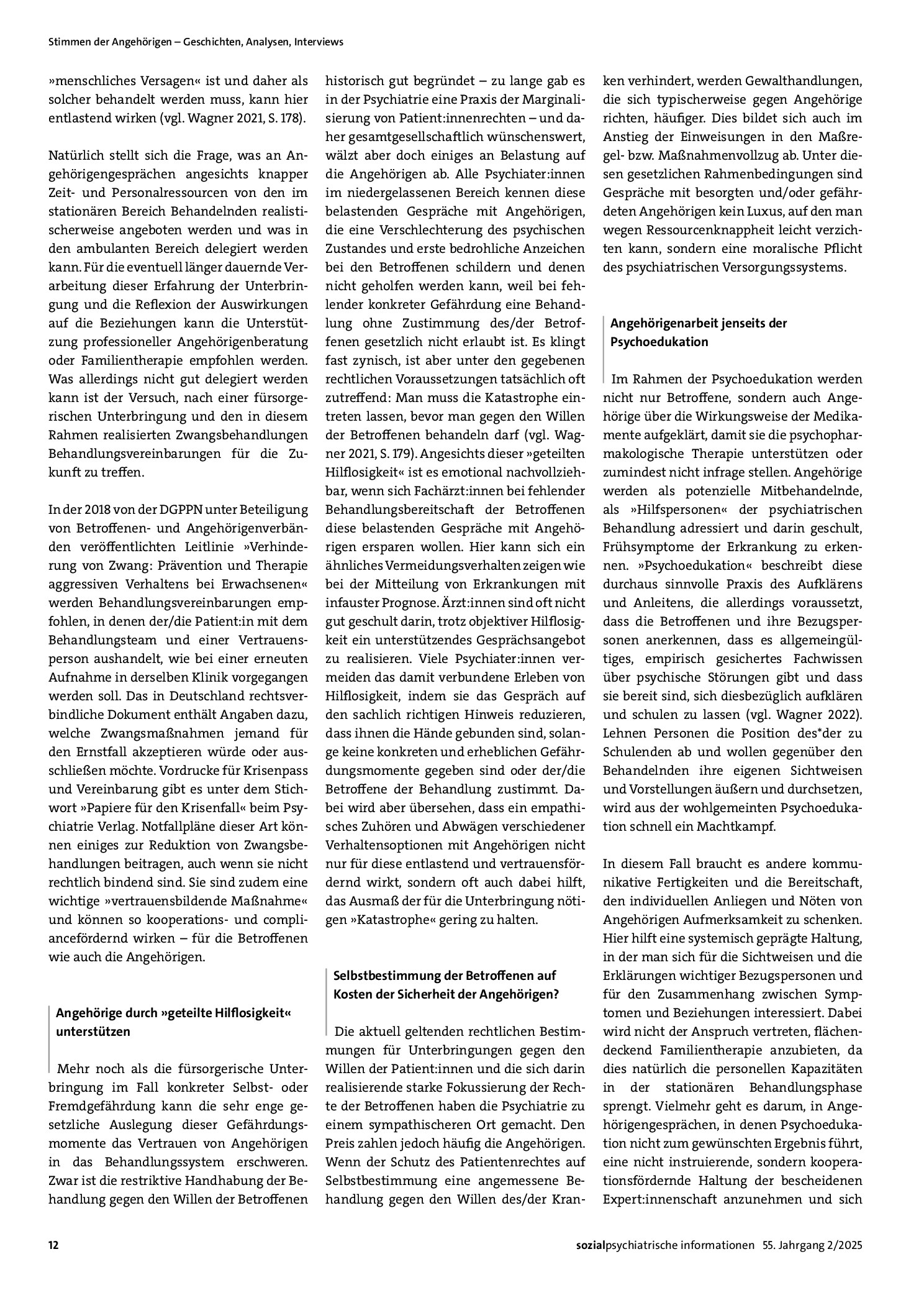 Vorschauseite 3: Der Umgang mit Angehörigen in der Psychiatrie