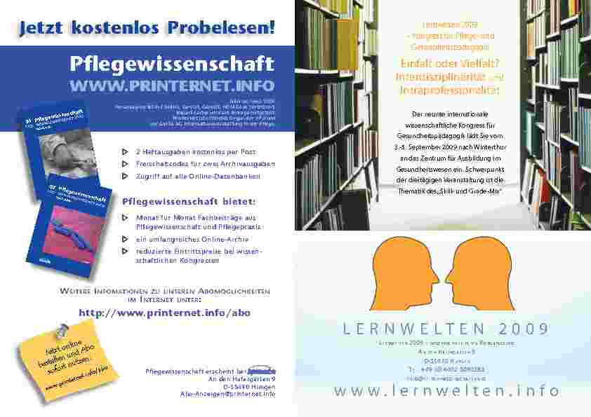 Vorschauseite 1: Abstracts