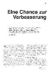 Vorschauseite 1: Eine Chance zur Verbesserung