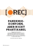 Vorschauseite 1: [0 REC] Pandemie-konform, aber nicht praktikabel