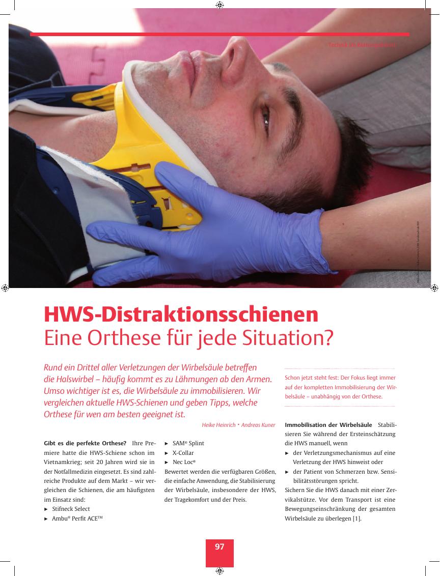 Vorschauseite 1: HWS-Distraktionsschienen ? Eine Orthese für jede Situation?
