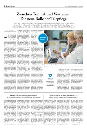 Vorschauseite 1: Zwischen Technik und Vertrauen: Die neue Rolle der Telepflege