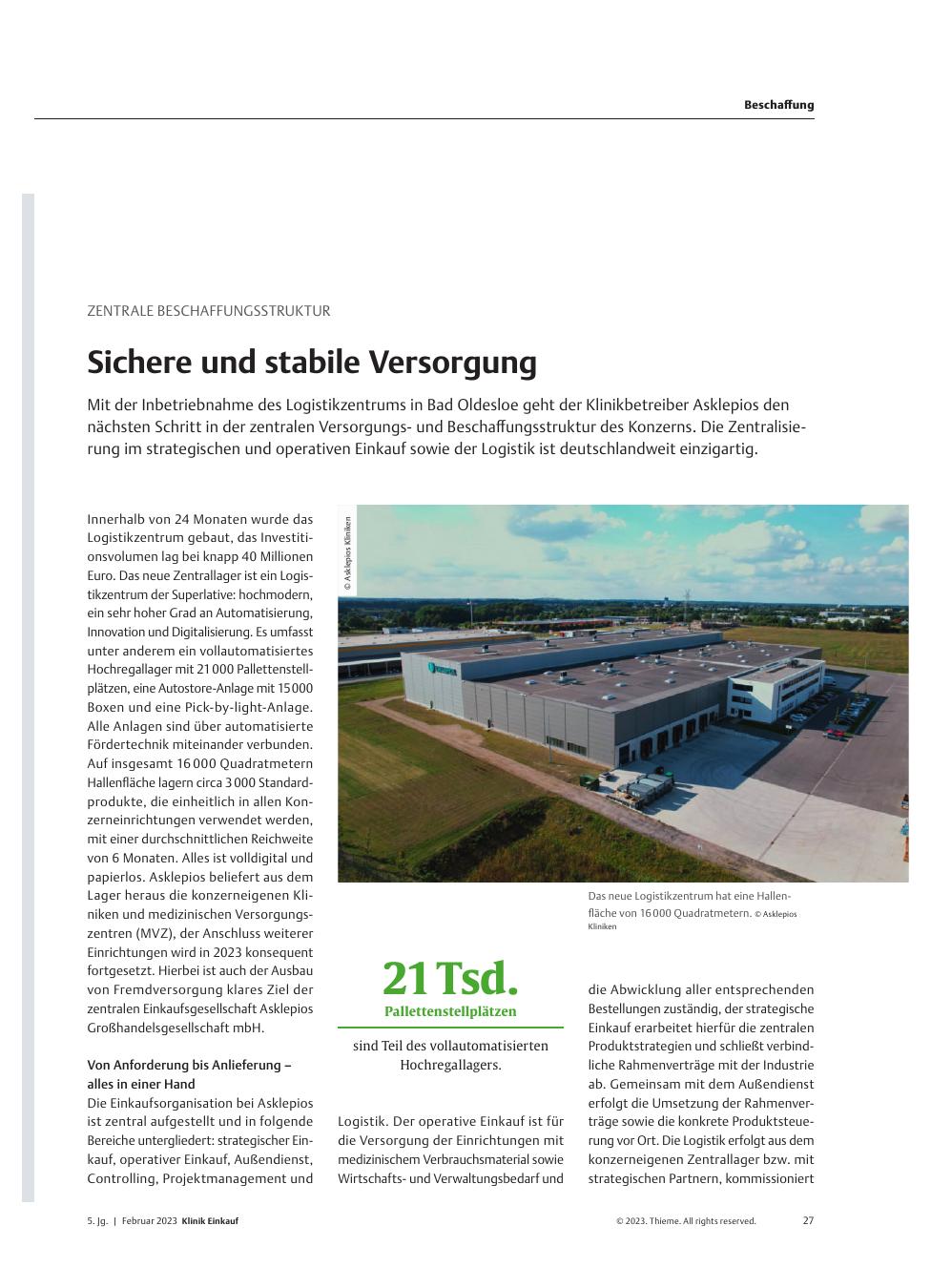 Vorschauseite 1: Zentrale Beschaffungsstruktur: Sichere und stabile Versorgung