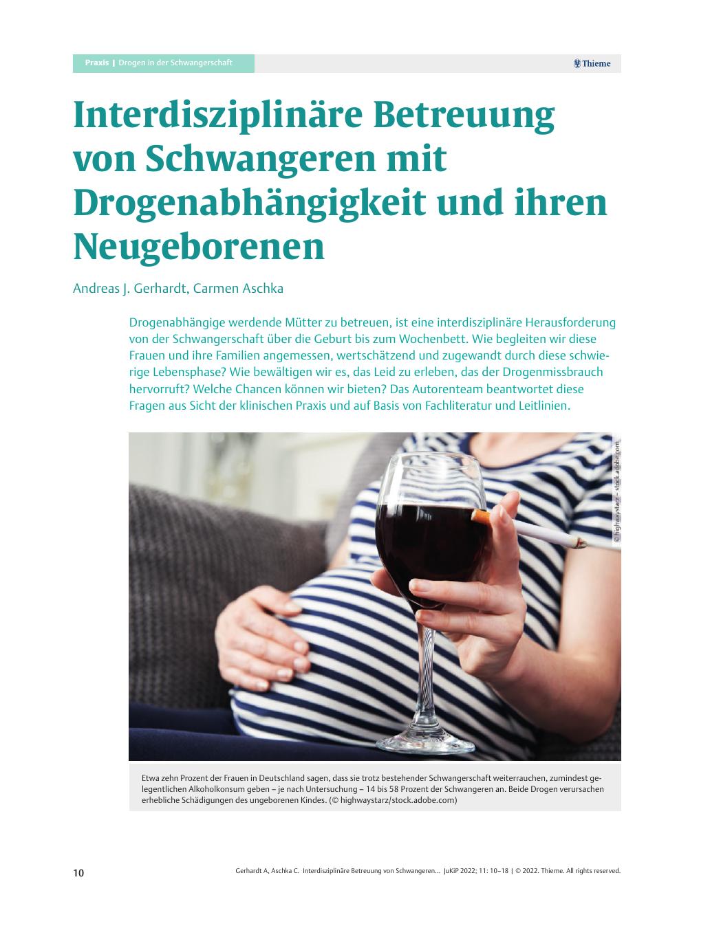 Vorschauseite 1: Interdisziplinäre Betreuung von Schwangeren mit Drogenabhängigkeit und ihren Neugeborenen