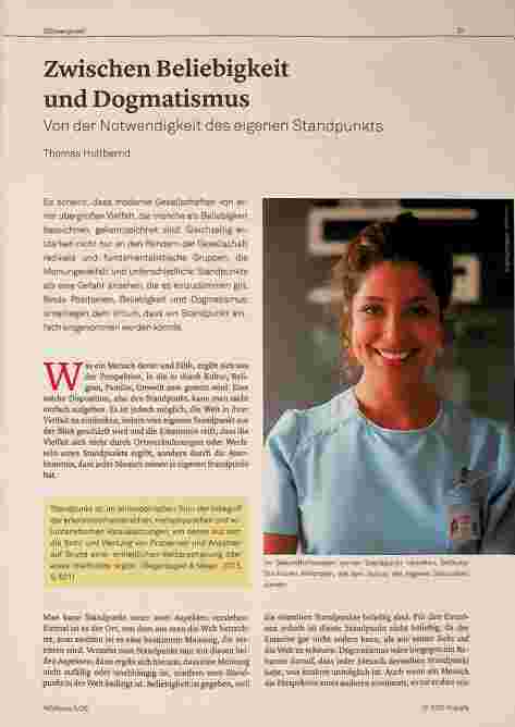 Vorschauseite 1: Zwischen Beliebigkeit und Dogmatismus: Von der Notwendigkeit des eigenen Standpunkts