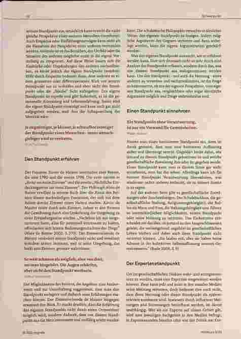 Vorschauseite 2: Zwischen Beliebigkeit und Dogmatismus: Von der Notwendigkeit des eigenen Standpunkts