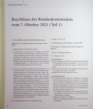 Vorschauseite 1: Beschlüsse der Bundeskommission vom 7. Oktober 2021 (Teil 1)