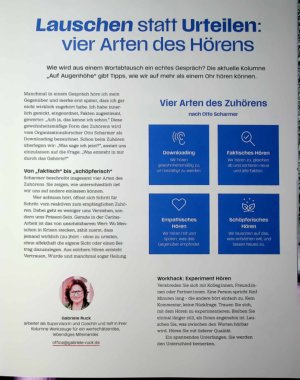 Vorschauseite 1: Lauschen statt Urteilen: vier Arten des Hörens