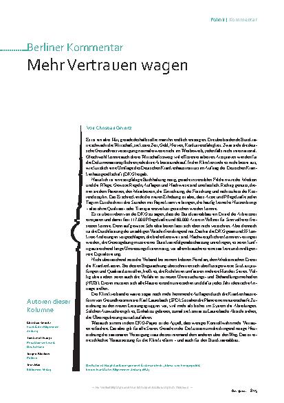 Vorschauseite 1: Mehr Vertrauen wagen