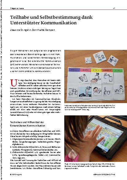 Vorschauseite 1: Teilhabe und Selbstbestimmung dank Unterstützter Kommunikation