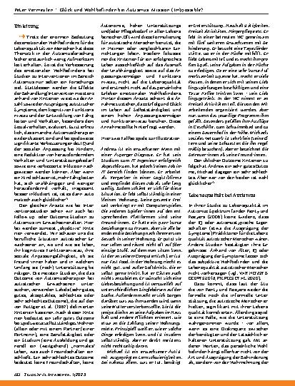 Vorschauseite 3: Glück und Wohlbefinden bei Autismus: Mission (Im)possible?