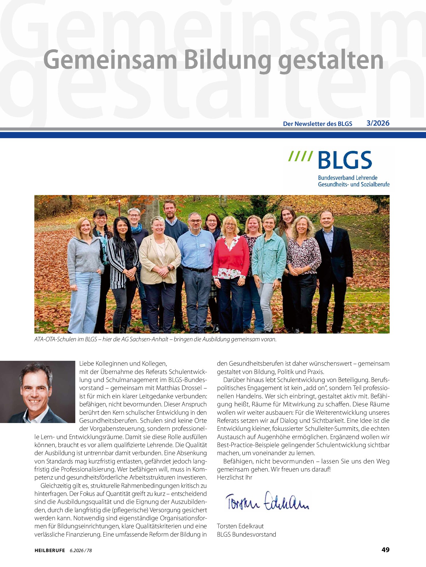 Vorschauseite 1: Der Newsletter des BLGS 3/2026