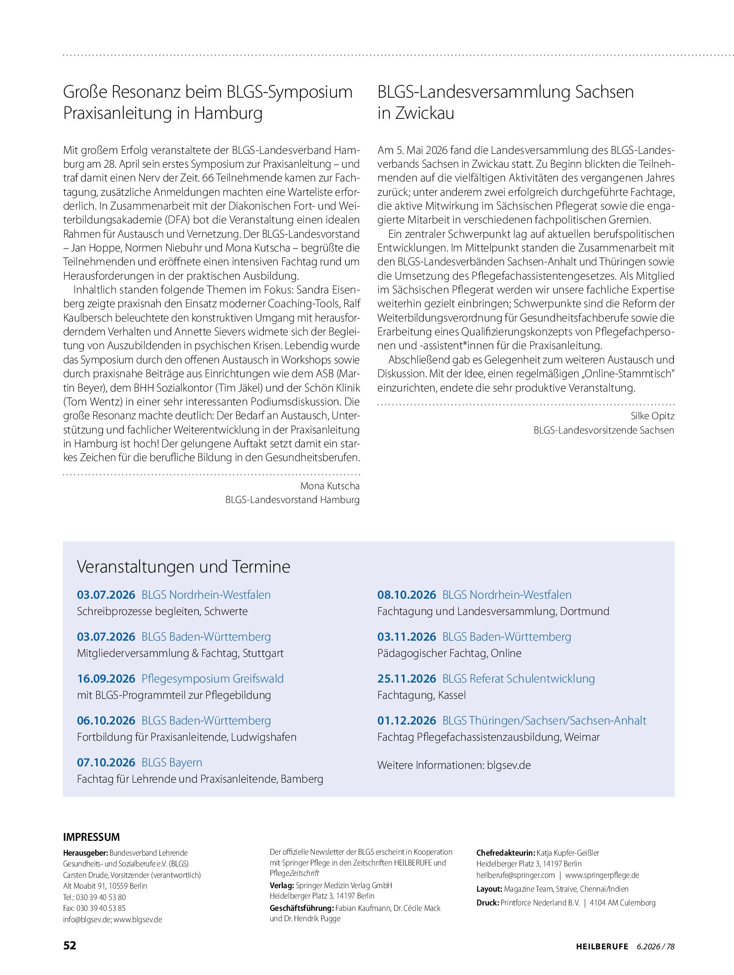 Vorschauseite 4: Der Newsletter des BLGS 3/2026