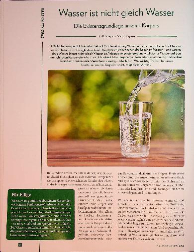 Vorschauseite 1: Wasser ist nicht gleich Wasser Die Existenzgrundlage unseres Körpers