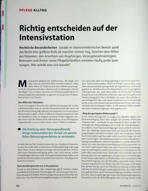 Vorschauseite 1: Richtig entscheiden auf der Intensivstation